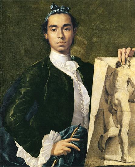 Luis Egidio Melendez portrait Holding an Academic Study Spain oil painting art
